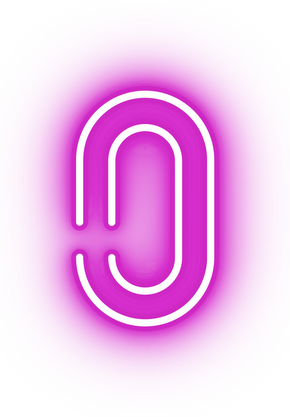 Neon pink zero icon