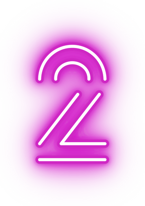 Neon pink number two icon