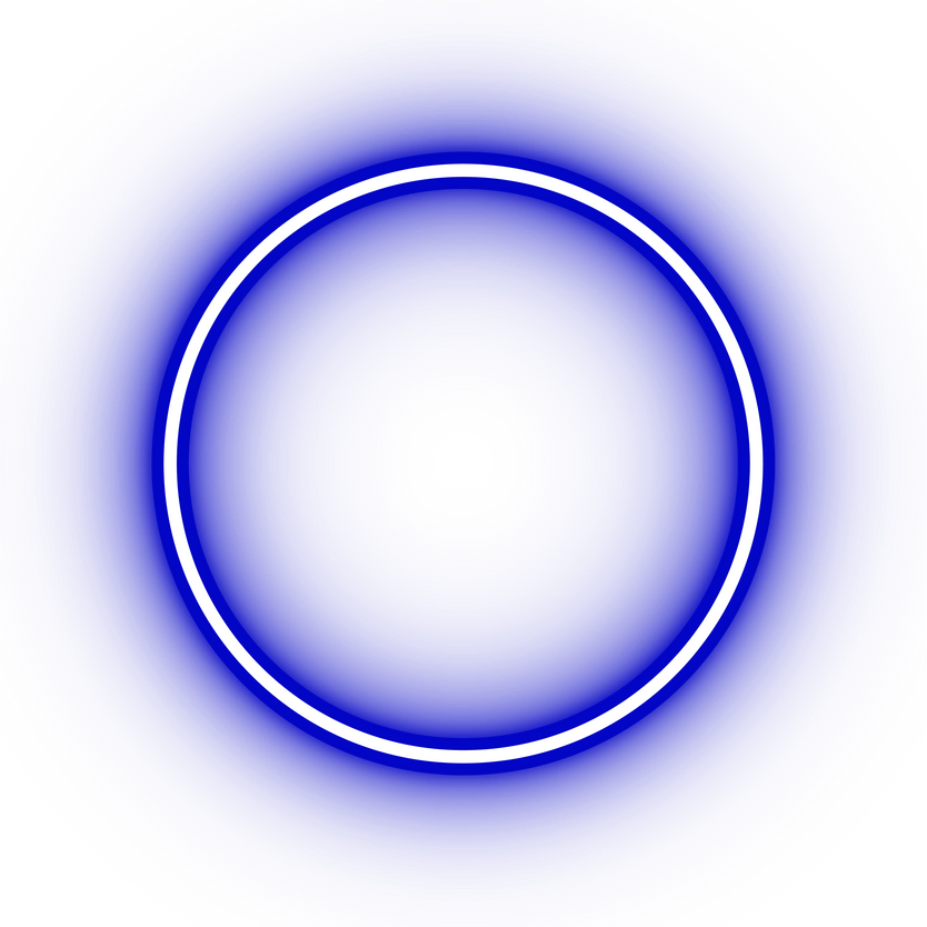 Neon blue circle icon