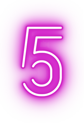 Neon pink number five icon