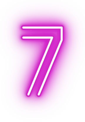 Neon pink number seven icon